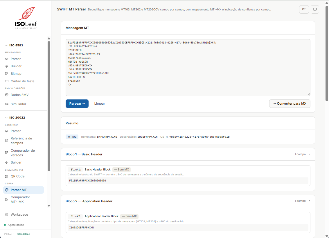 MT ↔ MX Parser and Comparator screenshot